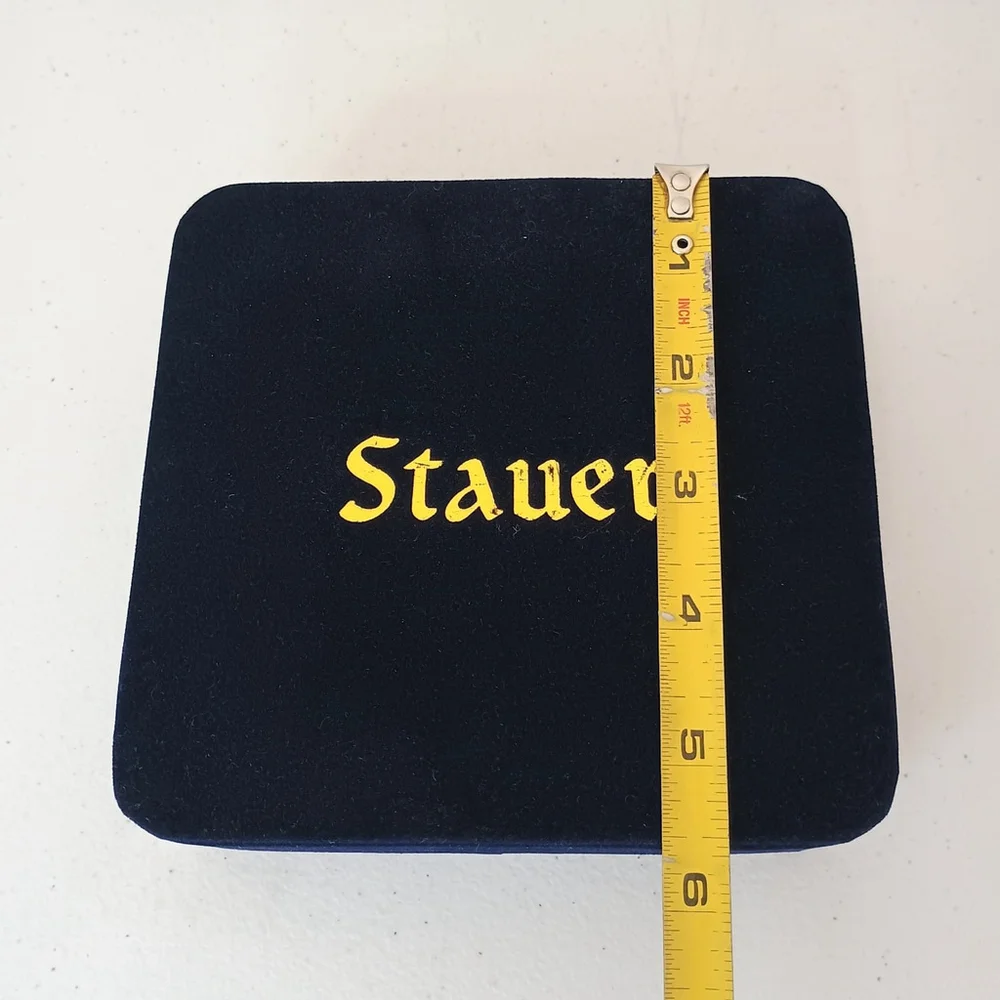 Stauer Blue Velvet Necklace Storage Jewelry Box Carry Case Padded